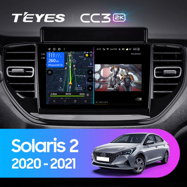 Штатная магнитола Teyes CC3-2K-360 128G для Solaris 2 2020-2021