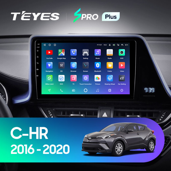 Штатная магнитола Teyes SPRO 4+32G для Toyota CHR 2016-2020 (Правый руль)