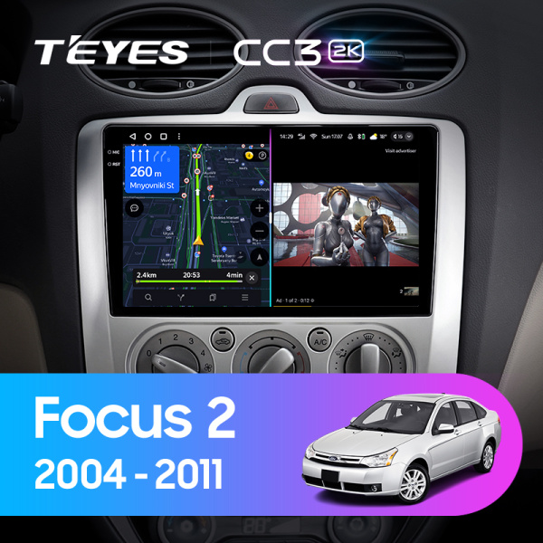 Штатная магнитола Teyes CC3-2K 4+32G для Focus 2004-2011