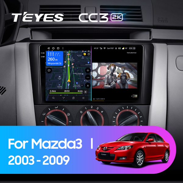 Штатная магнитола Teyes CC3-2K 4+32G для Mazda3 2003-2009