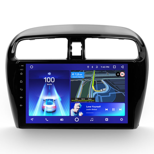 Штатная рамка (без дисплея) Teyes для  Mitsubishi Mirage 6 2012-2018 (Для экрана 9")