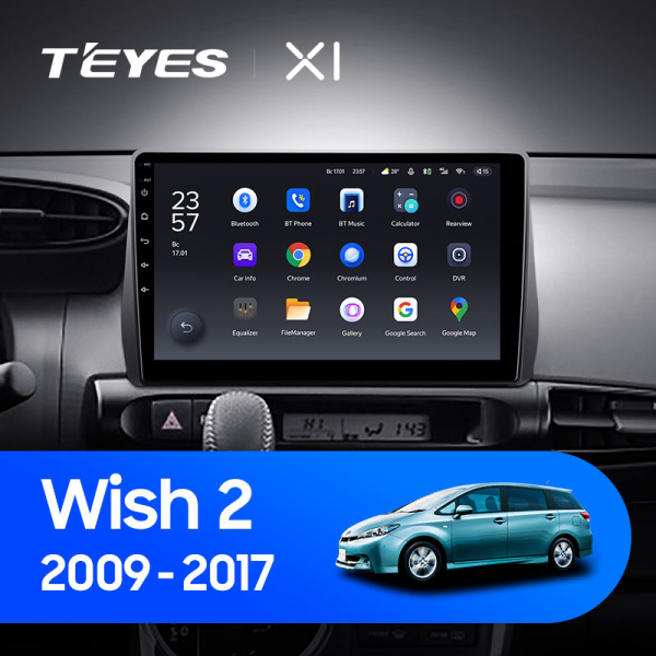 Штатная магнитола Teyes X1 4G 2+32G для Toyota Wish 2009-2017 (Правый руль)