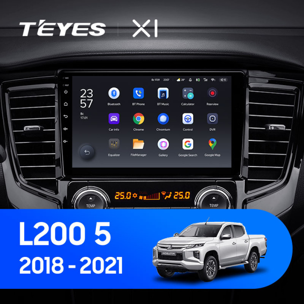 Штатная магнитола Teyes X1 4G 2+32G для L200 5 2018-2021 (Правый руль)