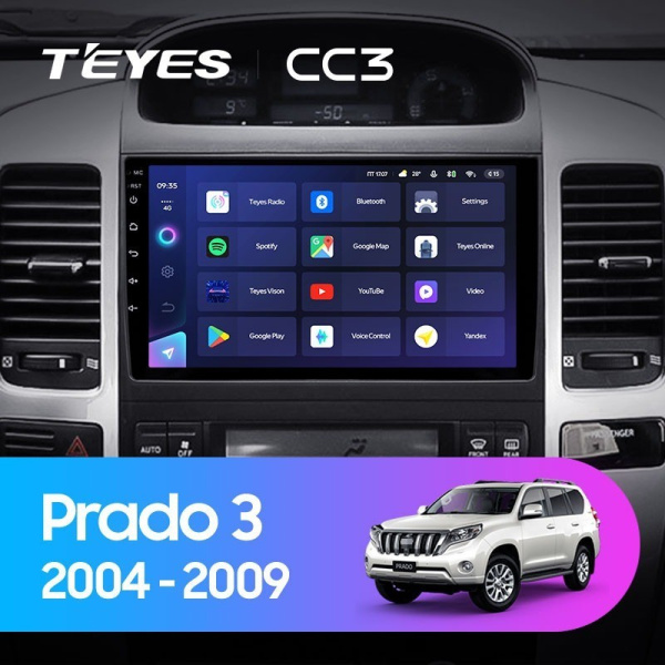 Штатная магнитола Teyes CC3 360 6/128 Toyota Land Cruiser Prado J120 (2004-2009)