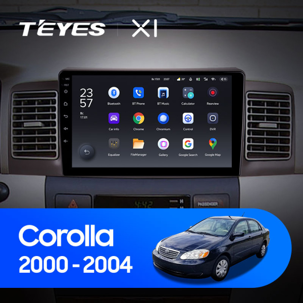 Штатная магнитола Teyes X1 4G 2+32G для Toyota Corolla 2000-2004
