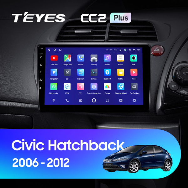 Штатная магнитола Teyes CC2 4+32G для Civic Hatchback 2006-2012 (Правый руль)