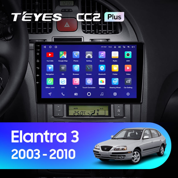 Штатная магнитола Teyes CC2 4+32G для Hyundai Elantra 3 2003-2010