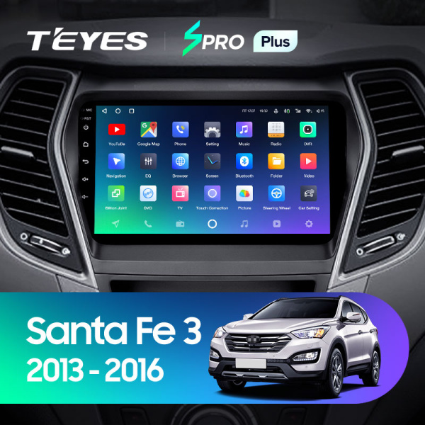 Штатная магнитола Teyes SPRO 4+32G  для Hyundai Santa Fe 3 2013-2017 ТИП-A