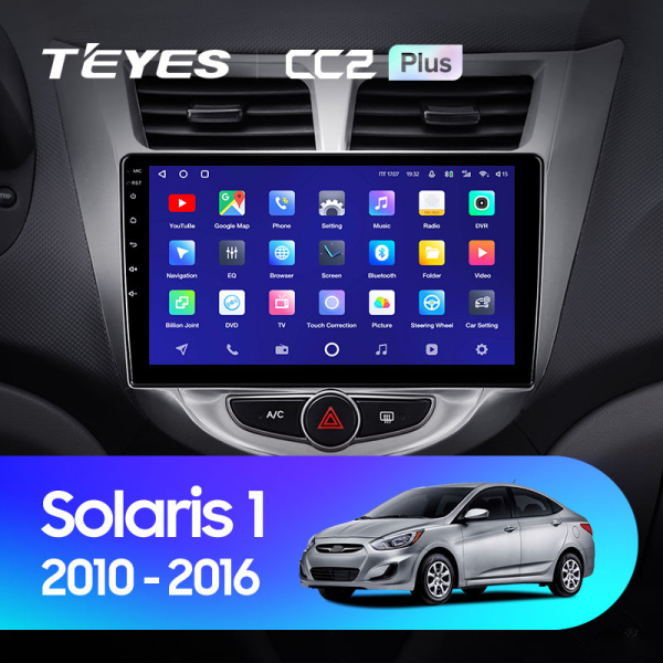 Штатная магнитола Teyes CC2 4+32G для Solaris 1 2010-2016