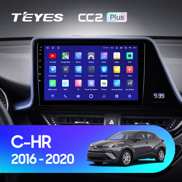Штатная магнитола Teyes CC2 3+32G для Toyota CHR 2016-2020 (Правый руль)