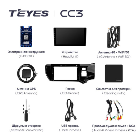 Штатная магнитола Teyes CC3-2K 128G для Aqua 2011-2017