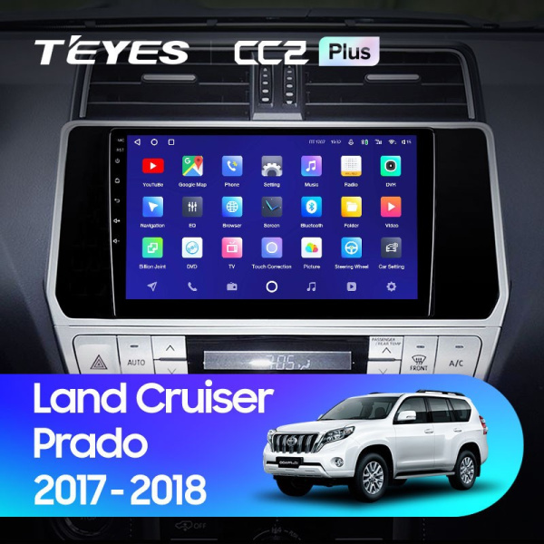 Штатная магнитола Teyes CC2 Plus 6/128 Toyota Land Cruiser Prado 150 (2017-2021)