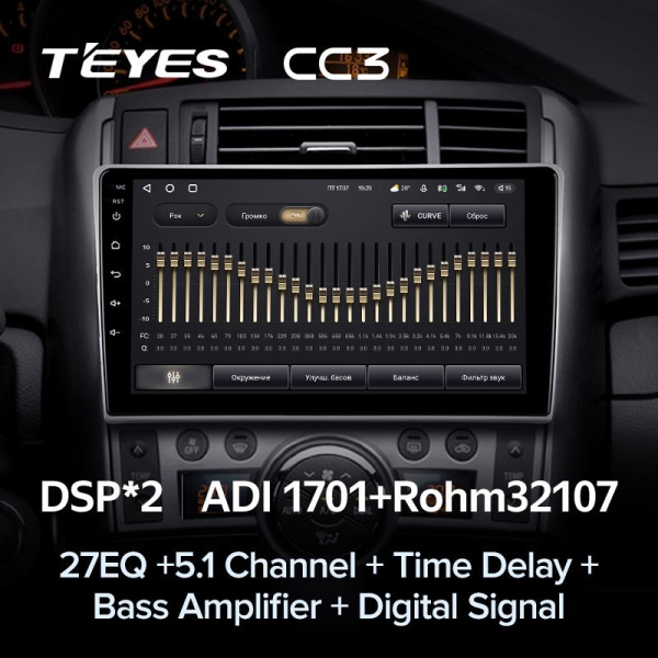 Штатная магнитола Teyes CC3 4/64 Toyota Verso R20 (2009-2018)