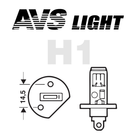 Лампа галогенная AVS ATLAS PB /5000К/ H1.12V.55W Plastic box -2 шт.