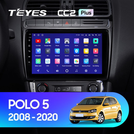 Штатная магнитола Teyes CC2 Plus 4/64 Volkswagen Polo 5 (2008-2020)