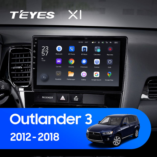 Штатная магнитола Teyes X1 4G 2+32G  для Outlander 2012-2018 ТИП-B
