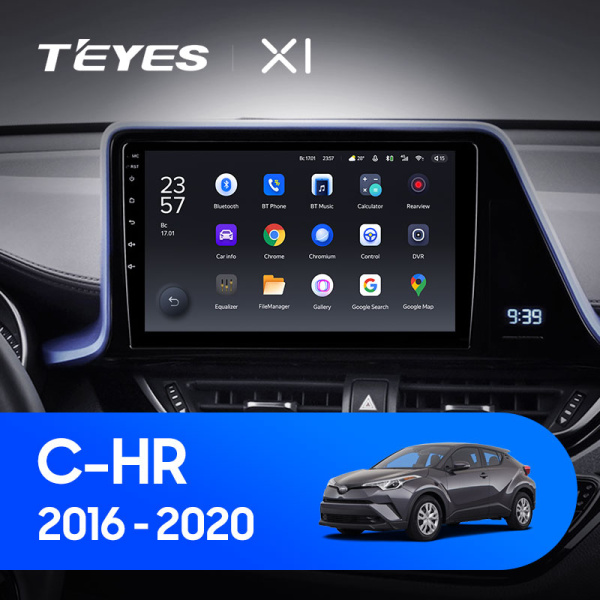 Штатная магнитола Teyes X1 4G 2+32G для Toyota CHR 2016-2020 (Правый руль)