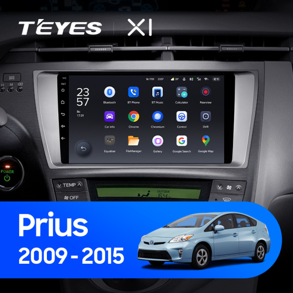 Штатная магнитола Teyes X1 4G 2+32G для Toyota Prius 2009-2015 (Левый руль)