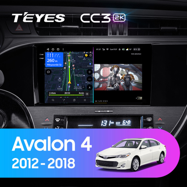 Штатная магнитола Teyes CC3-2K-360 128G для Toyota Avalon 2012-2018