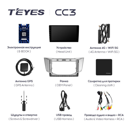 Штатная магнитола Teyes CC3L 3+32G для RX330 2003-2009