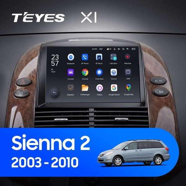 Штатная магнитола Teyes X1 4G 2/32 Toyota Sienna 2 II XL20 (2003-2010)