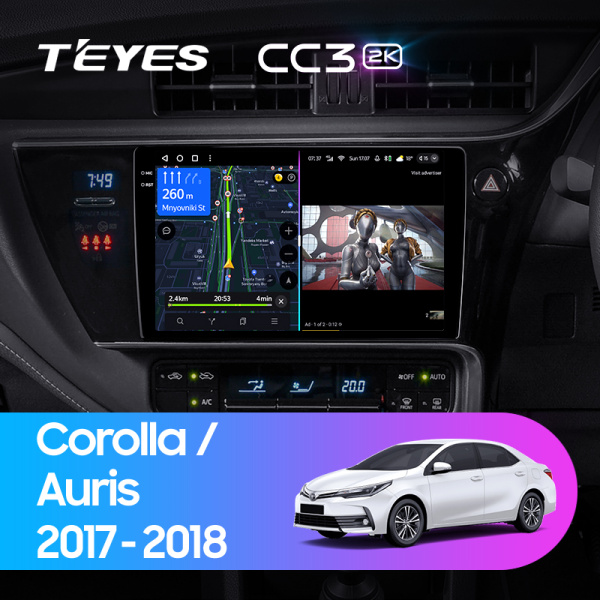 Штатная магнитола Teyes CC3-2K 3+32G для Toyota Corolla  Auris 2017-2018