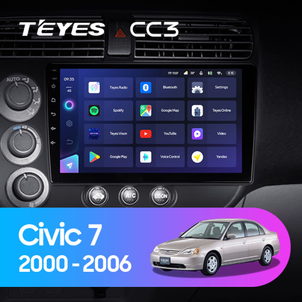 Штатная магнитола Teyes CC3L 3+32G для Civic 7 2000-2006 (Правый руль) Штатная магнитола Teyes CC3L 3+32G для Civic 7 2000-2006 (Правый руль)