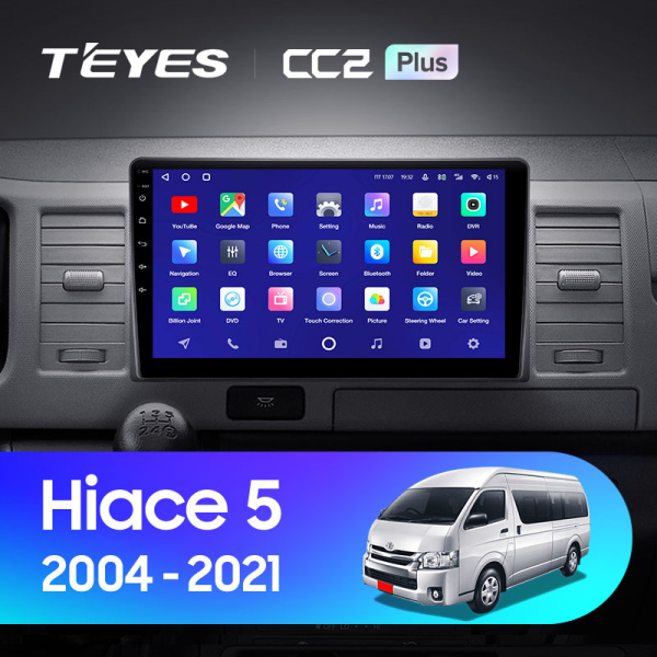 Штатная магнитола Teyes CC2 3+32G для Toyota Hiace 2004-2021 (Правый руль)
