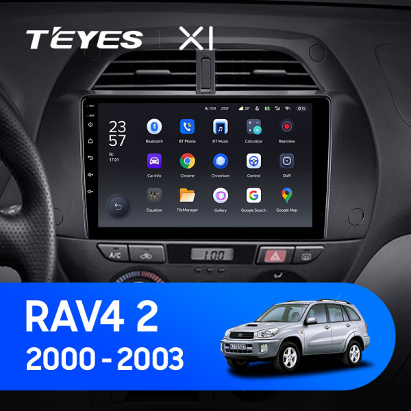 Штатная магнитола Teyes X1 4G 2+32G для Toyota RAV4 2000-2003