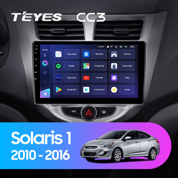 Штатная магнитола Teyes CC3L 4+32G для Solaris 1 2010-2016 Штатная магнитола Teyes CC3L 4+32G для Solaris 1 2010-2016