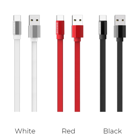 Кабель USB - Type C 1.2м 3A BOROFONE BU8 плоский