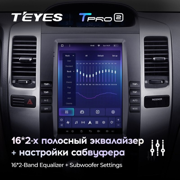 Штатная магнитола Tesla style Teyes TPRO 2 Toyota Land Cruiser Prado 120 (2002-2009)