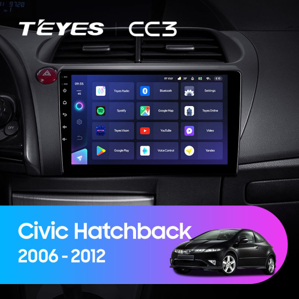 Штатная магнитола Teyes CC3L 3+32G для Civic Hatchback 2006-2012 (Левый руль) Штатная магнитола Teyes CC3L 3+32G для Civic Hatchback 2006-2012 (Левый руль)