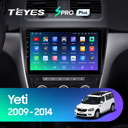 Штатная магнитола Teyes SPRO Plus 6/128 Skoda Yeti 5L (2009-2014)