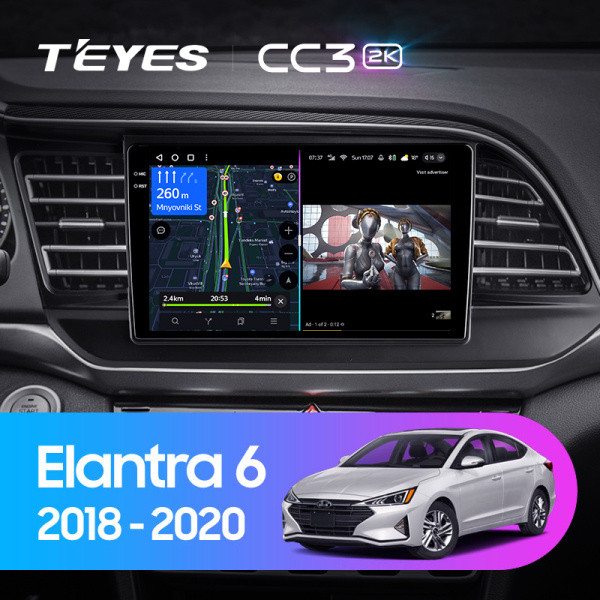 Штатная магнитола Teyes CC3-2K 64G  для Hyundai Elantra 6 2018-2020 ТИП-B