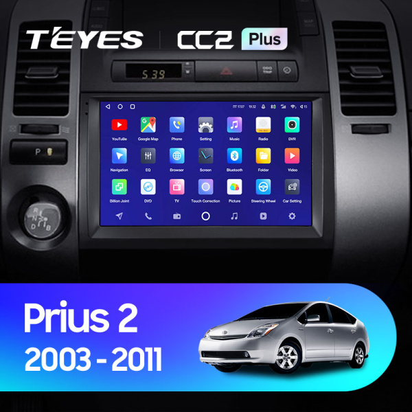 Штатная магнитола Teyes CC2 3+32G для Toyota Prius 2003-2011 (Правый руль)