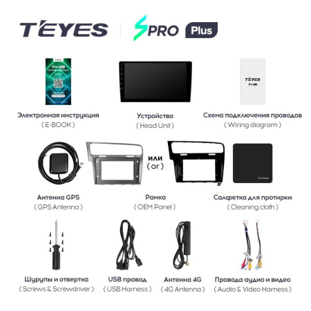 Штатная магнитола Teyes SPRO Plus 4/64 Volkswagen Golf 7 MK7 (2014-2018)