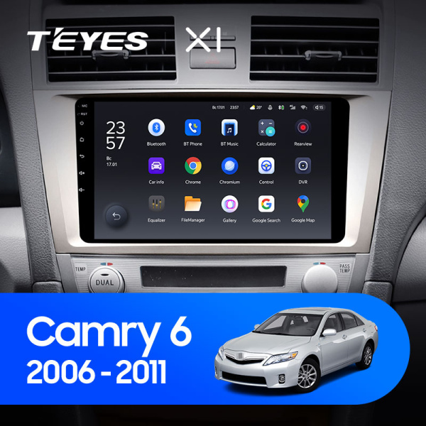 Штатная магнитола Teyes X1 4G 2+32G для Toyota Camry 2006-2011 (Правый руль)