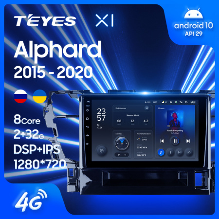 Штатная магнитола Teyes X1 4G 2+32G для Alphard 2015-2020