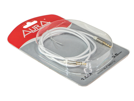 Aura RCA-J12S Кабель миниджек 3,5>3,5 mm, серебристый, 1 метр