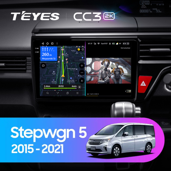 Штатная магнитола Teyes CC3-2K-360 128G для Stepwgn 2015-2021