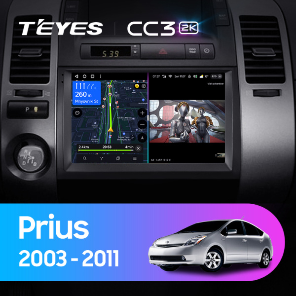 Штатная магнитола Teyes CC3-2K-360 128G для Toyota Prius 2003-2011 (Правый руль)
