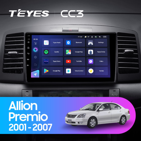 Штатная магнитола Teyes CC3L 4+32G для Allion Premio 2001-2007 Штатная магнитола Teyes CC3L 4+32G для Allion Premio 2001-2007