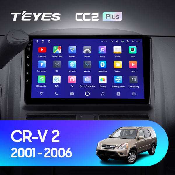 Штатная магнитола Teyes CC2 3+32G для CR-V 2001-2006