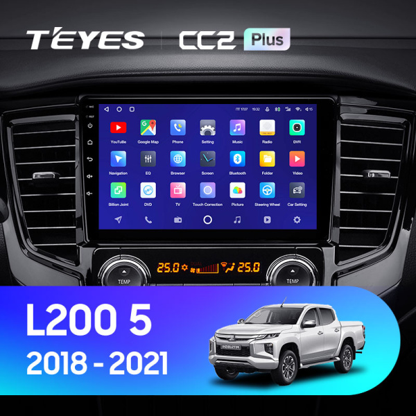 Штатная магнитола Teyes CC2 3+32G для L200 5 2018-2021 (Правый руль)