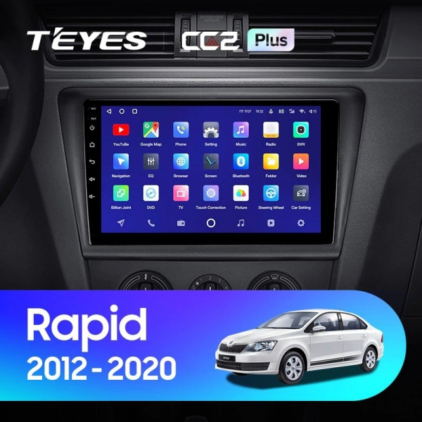Штатная магнитола Teyes CC2 Plus 4/64 Skoda Rapid NH3 NH1 (2012-2020)