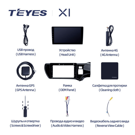 Штатная магнитола Teyes X1 4G 2+32G для Aqua 2011-2017