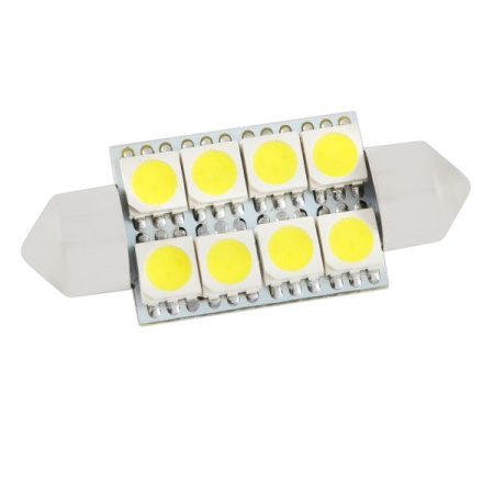 Автолампа диод T11 (C5W) 12V 8SMD диод с цок. 39мм. SKYWAY белая  110839 S0820 1186