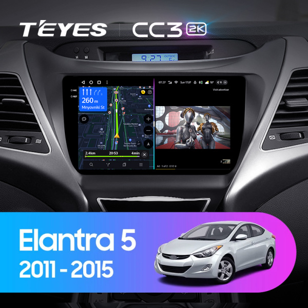 Штатная магнитола Teyes CC3-2K 4+32G для Hyundai Elantra 5 2011-2015