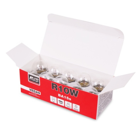 Лампа 12V R10W (BA15s) Vegas (AVS) (1шт.)